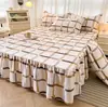 Novo 2024 Saia de Cama de Flanela Escovada 100% Algodão Peça Única Algodão Puro Espessado Capa de Cama 1.8m Fronha Conjunto de Três Peças Estilo Princesa