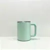 Caneca de aço inoxidável 304 transfronteiriça 12oz cor macaron alça de plástico copo alça portátil caneca térmica para café