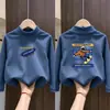 Ropa interior térmica casual de manga larga para niños, estilo nuevo Otoño Invierno, forro polar, camiseta de cuello alto para bebés, top interior, moderno