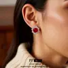 Pendientes de Clip Redondos con Circonita de Aguja de Plata Estilo Francés, Pendientes de Lujo Ligero Estilo Corte Vintage, Pendientes Exquisitos de Alta Gama para Mujer, Diseño de Nicho