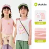 [100% Algodão] Roupa Infantil Dudu Colete de Verão para Meninos Blusa sem Mangas Colete da Moda de Verão para Meninas