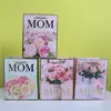 Día de la Madre Tarjeta Blanca Bolso de Regalo Hecho a Mano Tienda Minorista Tienda Minorista Proveedor Transfronterizo La Primera Opción Bolsa de Embalaje Estampada en Caliente