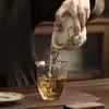 Juego de Taza de Té Gaiwan de Tres Piezas Resistente al Calor, Tazón de Té Kung Fu de una Pieza Ru Kiln Crackle Glaze de Lujo Ligero de Alta Gama, Caja de Regalo para Juego de Té