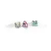 Titanium F136 Titanium Alloy Four-Leaf Clover Zircon Earrings Gradient Lucky Clover Ear Bone Studs G23 Titanium Piercing Jewelry