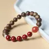 Pulsera de Cuentas de Madera de Nan Sinan para Ajedrez Natural Original Estilo Mori Cinabrio Pulsera DIY Estilo Étnico Boutique para Hombres y Mujeres