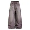 Jeans retro americanos personalizados basados en dibujos y muestras, pantalones de comercio exterior transfronterizo europeo y americano, fábrica de ropa personalizada con muestreo gratuito