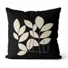Cojín de Sofá Estilo Wabi-Sabi, Diseño Vintage de Plantas y Pájaros, Patrón Minimalista de Tablero de Ajedrez, Cojín para Sofá de Sala de Estar, Venta al por Mayor