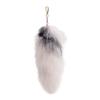 Colgante de pelo de zorro de 30 cm para Halloween, cola de zorro azul plateada, accesorio de piel auténtica, colgante para bolso de mujer