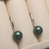 Pendientes de Concha de Agua Salada Imitación Perla Temperamento de Dama Joker Pendientes de Perlas Redondas de Concha de 8-12 mm para Novia