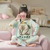 Pijama Nuevo de Primavera 2026 para Niñas Manga Larga Pantalón Largo Conjunto Delgado Kuromi Niños Grandes Ropa de Casa Venta al por Mayor