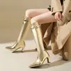Botas Altas de Puntiagudas para Otoño/Invierno Tallas 34-46 con Suela de Goma, Antideslizantes, Cierre de Cremallera Trasera, Botas Versátiles de Talla Grande para Mujer, Botas Martin Transfronterizas para Mujer