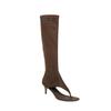 Hombrecito Pero Rodilla Marrón Clip Dedo del Pie Botas Mujer Tacón Fino Tacón Alto Clip Pie Celebridad Cibernética Botas Altas Delgadas Sandalias Largas