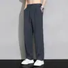 Pantalones de Seda de Hielo para Hombre Verano Nuevo Pierna Ancha Rectos Sueltos Casuales Pantalones de Traje para Primavera y Otoño