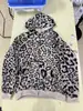 Amazon 2025 Nuevo Cardigan con Capucha Estampado de Leopardo Europeo y Americano Otoño e Invierno Transfronterizo Sudadera Retro Holgada y Pantalones Deportivos para Mujer