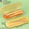 Caixa plástica de talheres de silicone infantil de formato especial, caixa à prova de poeira para talheres de colher e garfo de treinamento, caixa de embalagem para conjunto de garfo e colher de bebê