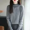 Suéter de punto con cuello semialto y adornos de pedrería estilo coreano 2026, capa interior para mujer, nueva colección primavera/otoño/invierno, top base adelgazante