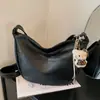 Bolsa de Bolinho Estilo Coreano Tendência Novo Estilo Grande Capacidade Couro Macio Fashionável Bolsa de Ombro Único Temperamento Simples Nicho Bolsa de Axila para Mulheres