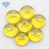 Huagang gema redonda plana superficie lisa circón amarillo dorado huevo Superficie de arco anillos de cuentas sueltas coloridas superficie del anillo pendientes incrustados