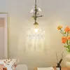 Luminária Pendente Vintage Flor Rosa de Cabeceira Lâmpada Pendente de Entrada de Corredor Latão Retrô Francês Onda de Água casagd Ferro