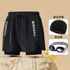 Bañadores de Doble Capa para Adultos para Hombre Transpirables Holgados Anti-Vergüenza Secado Rápido Boxer Bañador Gafas de Natación Impermeables Anti-Niebla Set de Gorro de Natación