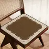 Almofada de cadeira de jantar de alta qualidade em estilo vintage de linho sintético, almofada de assento retrô, almofada de cadeira de computador respirável e antiderrapante, adequada para todas as estações