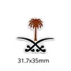Emblema Nacional Saudita Insígnia Adesivo para Celular Padrão Palmeira e Cimitarra Insígnia de Metal Presente Comemorativo Fonte de Fábrica Transfronteiriça