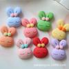 Tela de imitación de red de internet flor dulce de resina de cinco pétalos cabeza de conejo material para pegamento de crema DIY accesorio de joyería para anillo de pelo de niños