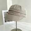Chapéu Equestre Ecológico de Mistura de Linho com Fibra Reciclada para Mulheres, Chapéu Newsboy para Primavera e Verão, Chapéu de Cavaleiro Artístico Pregueado, Chapéu da Moda