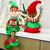 Boneco Elfo de Pernas Longas Sentado para o Natal Transfronteiriço Boneco Elfo Decoração de Natal Enfeites Decorações de Natal Atacado