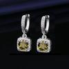 Venda ao vivo Moda Popular Princesa Quadrado Saco 1 quilate Imitação Moissanite Brincos de Prata Brincos de Zircão Feminino Brincos