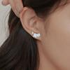 Pendientes de flor de cerezo de plata S999 con forma de poste de plata esterlina para dormir, elegantes pendientes de estilo nacional, nuevas joyas chinas para las orejas.