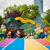 Escena de inauguración de jardín de infantes, decoración de aula de escuela primaria, ambiente, arreglo de globos de clase, pared de fondo, tablero KT