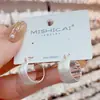 Pendientes Metálicos Minimalistas Geométricos Cepillados con Diseño Único, Pendientes de Moda y Versátiles para el Uso Diario