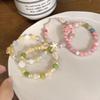 Pulseira de Cerâmica com Contas Cor Macaron Design de Nicho Senso de Moda Feminino Namorada Dobrável Pulseira 2023 Novo
