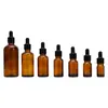 Botella de Aceite Esencial Marrón 5ml-200ml Botella Sub-Botella de Loción de Esencia 30ml Botella Gotero Graduada Botella de Aceite Esencial Personalizada