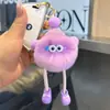 Pingente de bolsa bola de carvão pequena de pelo de coelho rex no atacado, decoração de boneco elfo para mochila, chaveiro de carrinho de brinquedo de desenho animado