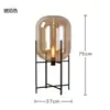 Lámpara de mesa de cristal decorativa minimalista post-moderna nórdica para comedor, luz de lujo retro, sala de exposiciones, sala de estar, dormitorio, lámpara de pie de bola
