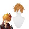 La Peluca Cosplay Original God dadalia Childe engaña a muchos Seda de alta temperatura Té con leche Marrón anti-deformado cabello opaco set de cabello corto