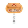 Lindo Porta-Insignia Retráctil de Acrílico con Forma de Curita de Personal Médico y Clip Giratorio de Fácil Extracción