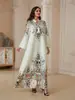 Sw2610 Elegante Vestido Estampado Tallas Grandes Nuevo 2026 Diseño de Borlas Estampado con Pedrería Corte A con Dobladillo Amplio
