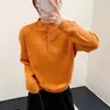 Suéter de punto transfronterizo, cuello semiabierto, semi-alto, de doble uso, diseño de punto para otoño e invierno, top holgado reversible, estilo casual y relajado