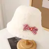 Chapéu de Pescador Feminino Outono e Inverno Novo Estilo Desenho Animado Ragdoll Moda Rosto Exposto Pequeno Chapéu de Bacia Recheado Chapéu Quente à Prova de Frio