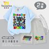 Conjunto de Camiseta de Manga Corta y Shorts de Algodón Puro Transpirable para Niños Sprunki Ropa de Verano Nueva Holgada y a la Moda