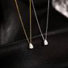 Collar de gota de agua simple de plata S925 para mujer, elegante y exquisito, con diamantes ovalados que combinan con todo, joyería para uso diario.