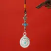Fornecido diretamente pelo fabricante: Pingente rotativo de dupla face estilo Xizang apresentando os doze signos do zodíaco, nove palácios e oito trigramas, com esmalte azul tradicional, joia de estilo étnico