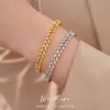 Pulseira de fecho interligado em formato de gota d'água com zircônia, banhada a ouro 18K, joia feminina de luxo leve, alta costura, requintada