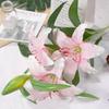 Suministro de fábrica flores artificiales 4 Lirio Perfumado flores decorativas para sala de estar planta flores falsas flores para dormitorio flores decorativas