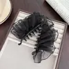 Presilha de Banana de Rede Bolha Fresca e Doce, Parecendo Nuvem, com Pregas Tridimensionais, Acessório de Cabelo Presilha para Rabo de Cavalo Meio Preso em Camadas Fofas