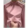 Top casual elegante de otoño e invierno de ajuste slim, capa interior térmica de moda con cuello medio alto, transfronterizo del sudeste asiático