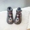 Botas de Neve Kuromi Meninas Inverno 2025 Novas Bebê Impermeáveis Forradas com Lã Quentes Sapatos de Algodão Infantis Botas de Meninas